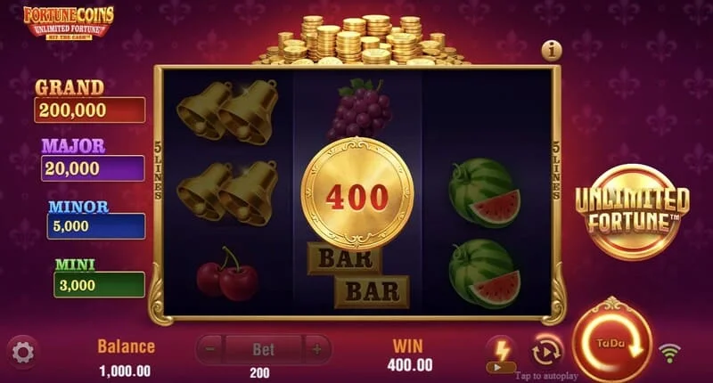 Fortune Coins Unlimited Fortune - Lock & Respin madeni para tutma özellikli madeni para turu