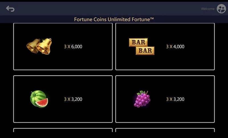 Fortune Coins Unlimited Fortune - madeni para toplama özellikli genişletilmiş 3x5 alan